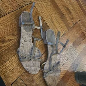 TALBOTS SNAKESKIN PRINT SANDALS